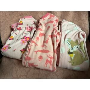 Baby Girls Pink Sleepers Set of 3, size 3 mos,